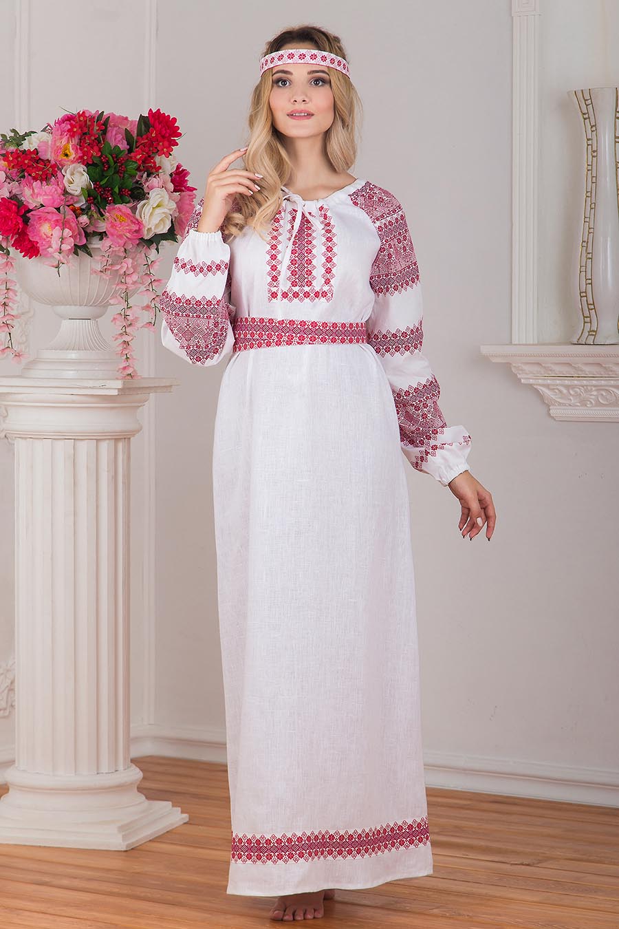 A playful frame from Women in Slavic costumes — online in Pyongyang